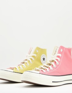 Высокие кроссовки розового и желтого цветов Converse Chuck 70 Hi-Разноцветный
