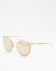 Круглые солнцезащитные очки Emporio Armani-Золотистый