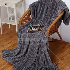 Плед Cleo полутораспальный (150х200 см) велсофт Carre 150/006-CR, серый