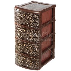 Комод 4 ящика, Элегант, 39х47х95 см, темный, 035272, Violet