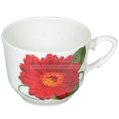 Кружка керамика, 250 мл, Праздничная гербера, Добрушский ФЗ, 3С0797