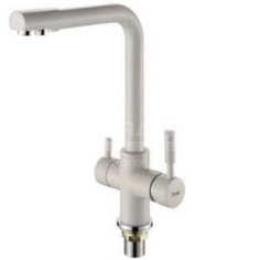 Смеситель для кухни Frap F4352-24 с подключением к фильтру, латунный шаровый, молочный