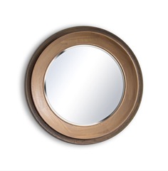 Круглое зеркало в раме double delight (miljö) коричневый 6 см.