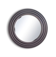 Круглое зеркало в раме elle (miljö) серый 4 см.