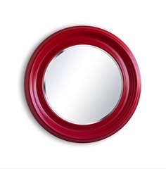 Круглое зеркало в раме merlin (miljö) красный 4 см.
