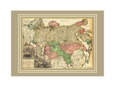 Постер новая карта всей империи великой россии (карта успеха) коричневый 68x48 см.