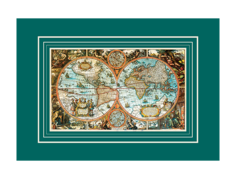 Постер большая карта мира (карта успеха) зеленый 98x68 см.