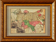 Картина новая карта всей империи великой россии (карта успеха) коричневый 84x64 см.