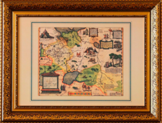Картина карта россии, московии и тартарии (карта успеха) коричневый 84x64 см.