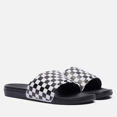 Мужские сланцы Vans La Costa Checkerboard, цвет чёрный