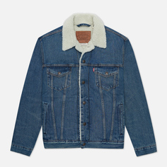 Мужская джинсовая куртка Levis The Sherpa Trucker, цвет синий