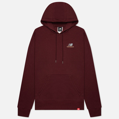 Мужская толстовка New Balance Essentials Embroidered Hoodie, цвет бордовый