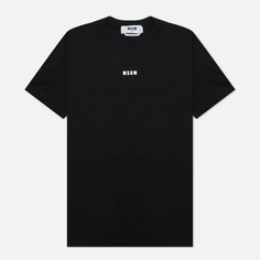 Женская футболка MSGM Micrologo Basic Crew Neck, цвет чёрный, размер S