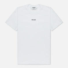Женская футболка MSGM Micrologo Basic Crew Neck, цвет белый