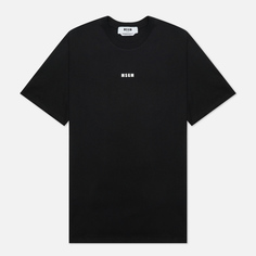 Мужская футболка MSGM Micrologo Basic Crew Neck, цвет чёрный