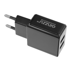 Зарядное устройство сетевое Ginzzu GA-3311UB 3,1A, 5V, 2xUSB, для зарядки мобильных устройств, черный
