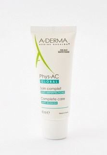 Крем для лица A-derma для комплексного ухода за проблемной кожей "Phys-AC Global" ANTI-BLEMISH, 40 мл