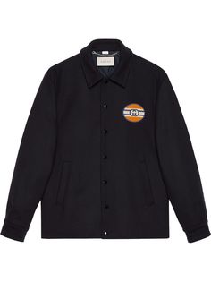 Gucci куртка-рубашка с логотипом Interlocking G