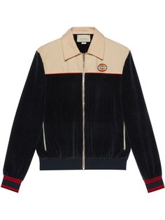 Gucci куртка на молнии с нашивкой-логотипом