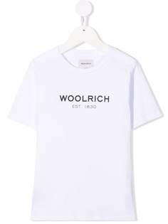 Woolrich Kids футболка с логотипом