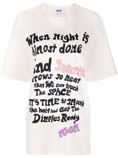 MSGM длинная футболка с надписью