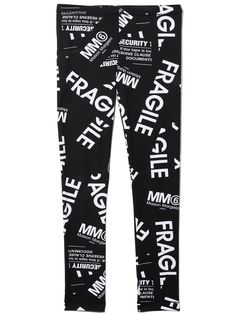 MM6 Maison Margiela Kids легинсы с принтом Fragile