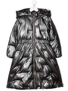 Emporio Armani Kids пуховик с тисненым логотипом