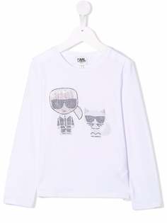 Karl Lagerfeld Kids футболка с декором K/Ikonic