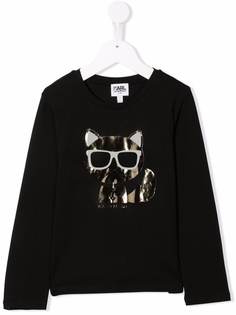 Karl Lagerfeld Kids футболка с длинными рукавами и принтом K/Choupette