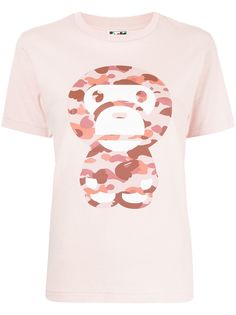 A BATHING APE® футболка с камуфляжным логотипом Bape