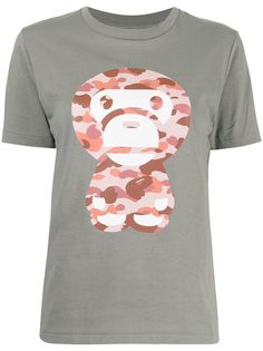 A BATHING APE® футболка с камуфляжным логотипом Bape