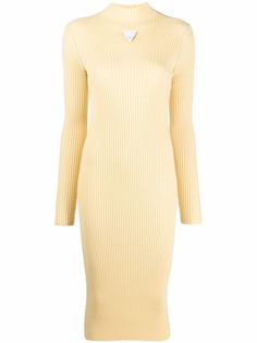 Bottega Veneta платье миди в рубчик