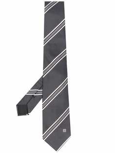 Givenchy шелковый галстук в полоску с логотипом 4G