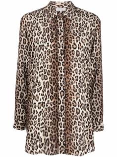 Antonelli шелковая рубашка с леопардовым принтом