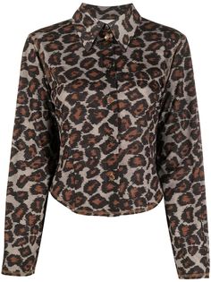 Nanushka рубашка Trixie с леопардовым принтом