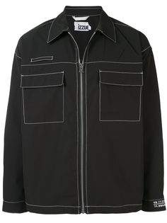 izzue куртка-рубашка с контрастной строчкой