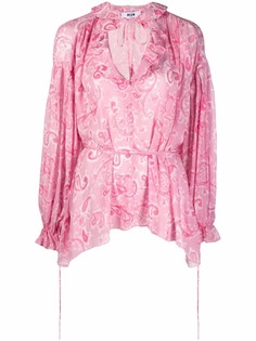 MSGM paisley print ruffle blouse