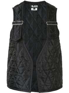 Black Comme Des Garçons стеганый жилет с открытым передом