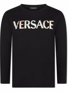 Versace Kids футболка с длинными рукавами и логотипом