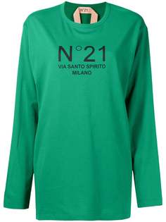Nº21 футболка с длинными рукавами и логотипом