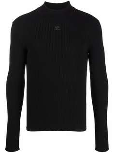 Courrèges джемпер в рубчик с высоким воротником