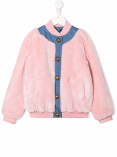 Balmain Kids бомбер с искусственным мехом