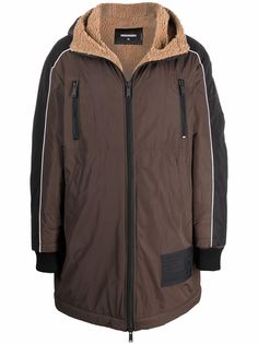 Dsquared2 пальто с подкладкой из овчины и капюшоном