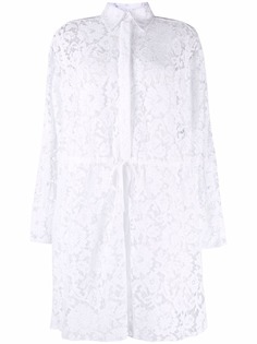 Valentino кружевное платье с длинными рукавами