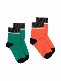 Fendi Kids носки с логотипом FF
