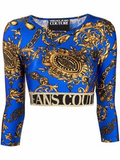 Versace Jeans Couture укороченный топ с узором