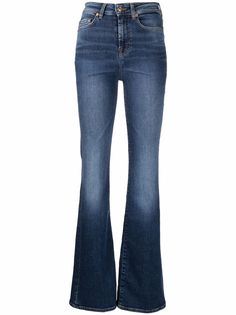 7 For All Mankind расклешенные джинсы с завышенной талией