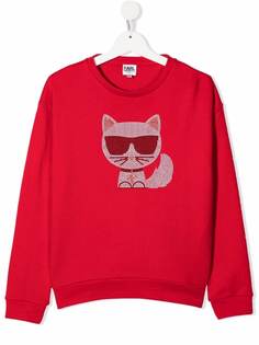 Karl Lagerfeld Kids толстовка с декором K/Choupette