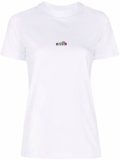 MSGM футболка с вышитым логотипом