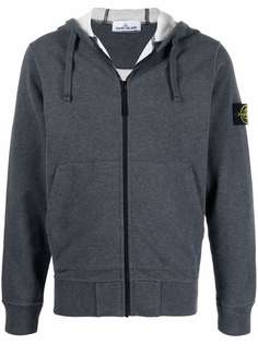 Stone Island худи на молнии с нашивкой-логотипом